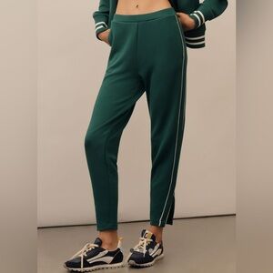 Varley slim piped pants dark green